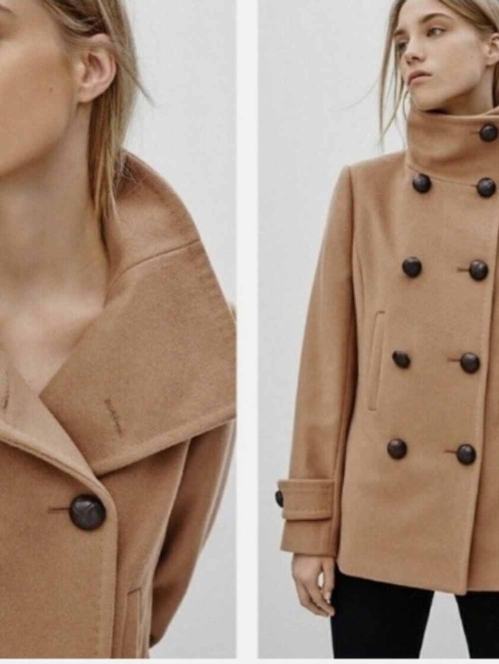 Aritzia T. Babaton Camel Wool Cashmere Blend Coat Size M